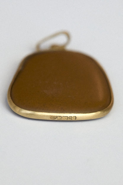 Toffee Stone Pendant - 18 carat gold spectacle