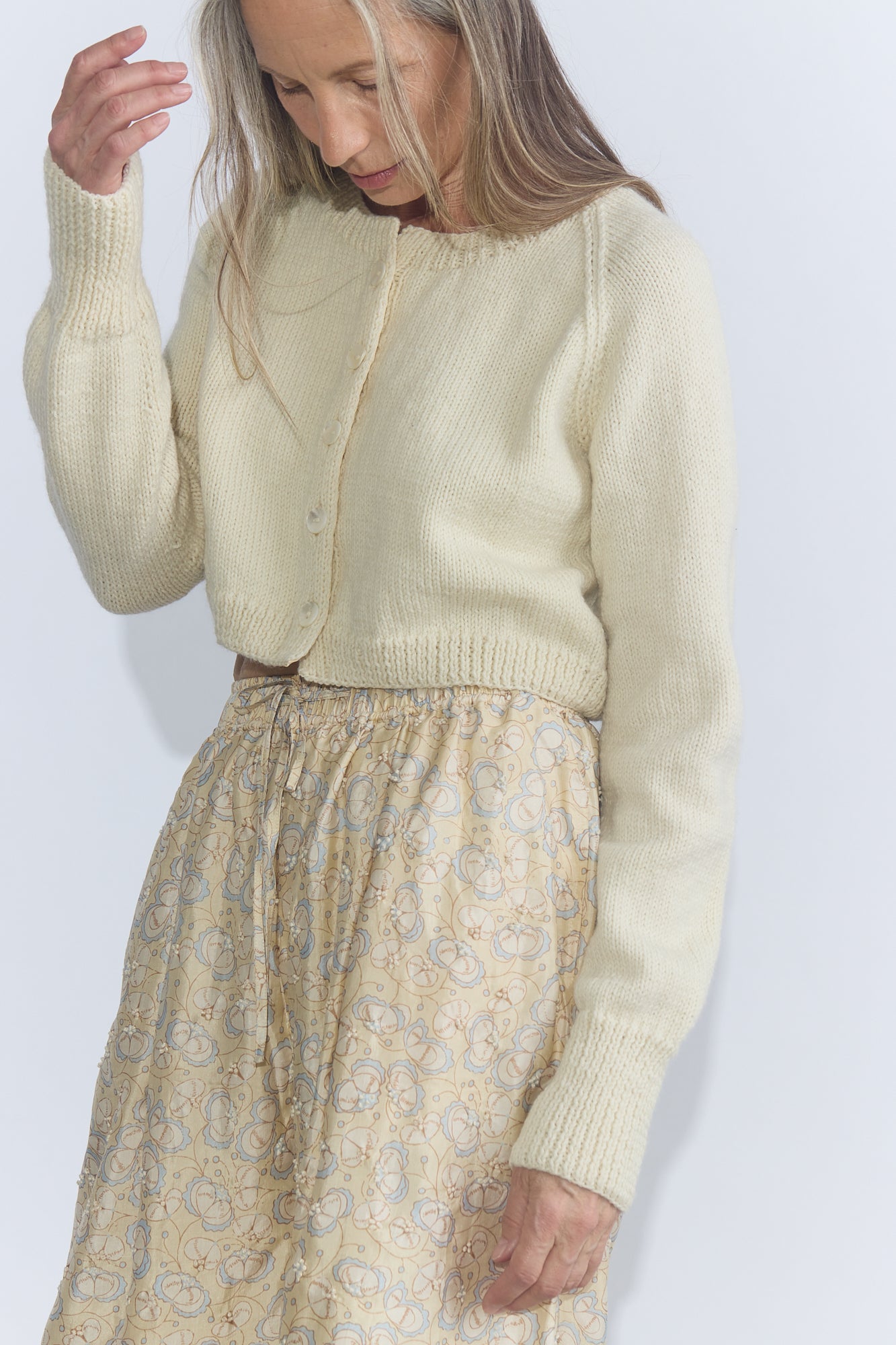 Hand-knit Cardigan - Cream