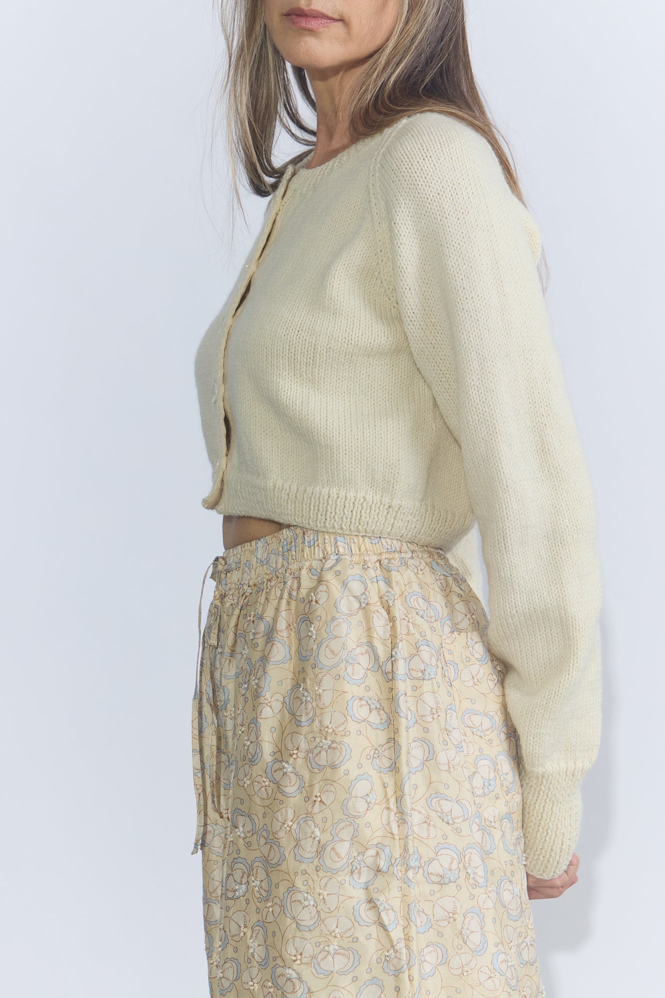 Hand-knit Cardigan - Cream
