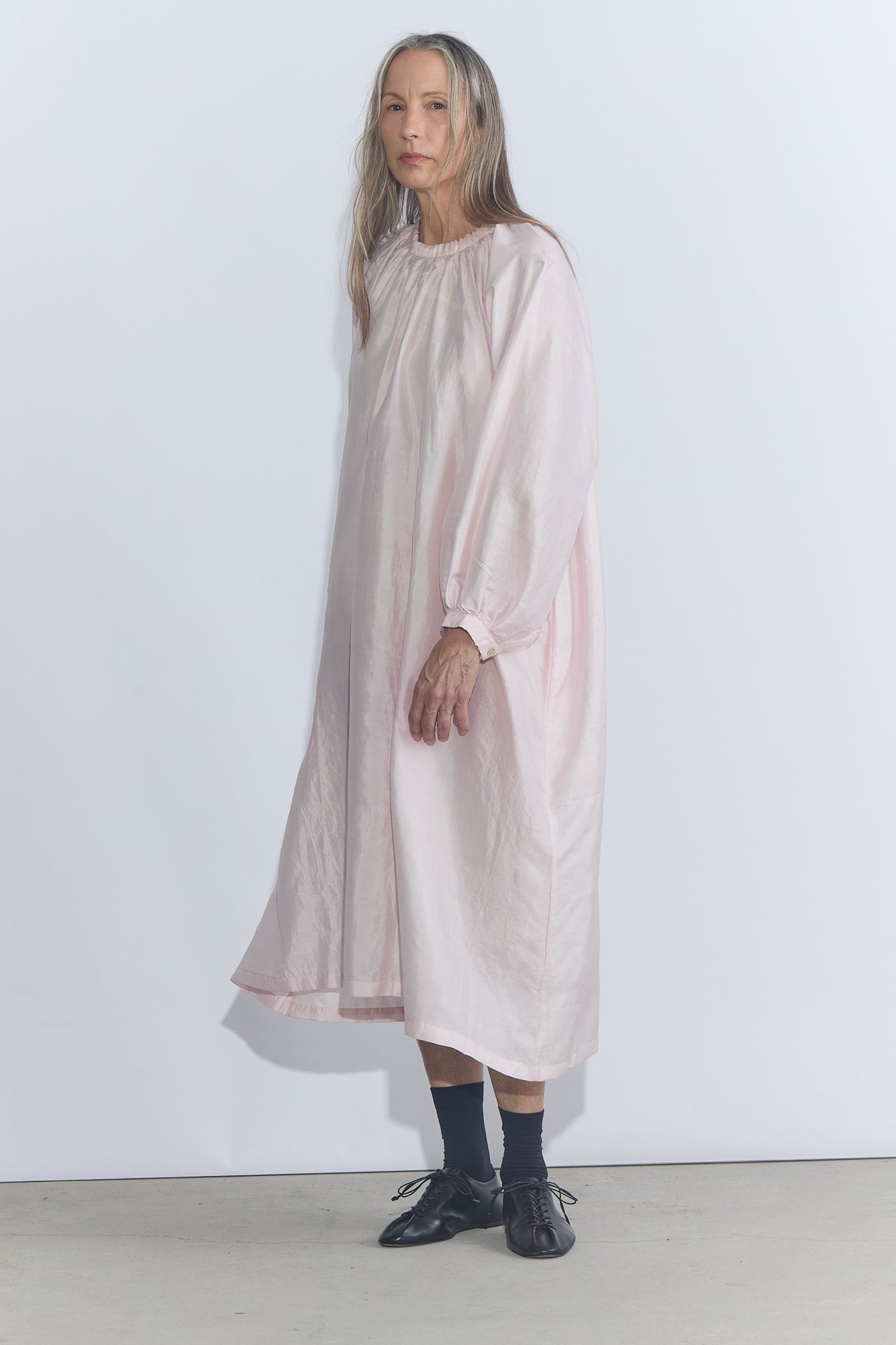 Ribbon Gather Dress - Rose Water