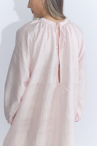 Ribbon Gather Dress - Rose Water