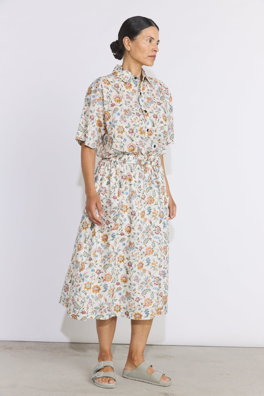 Linen Blend Liberty Floral Paisley Skirt