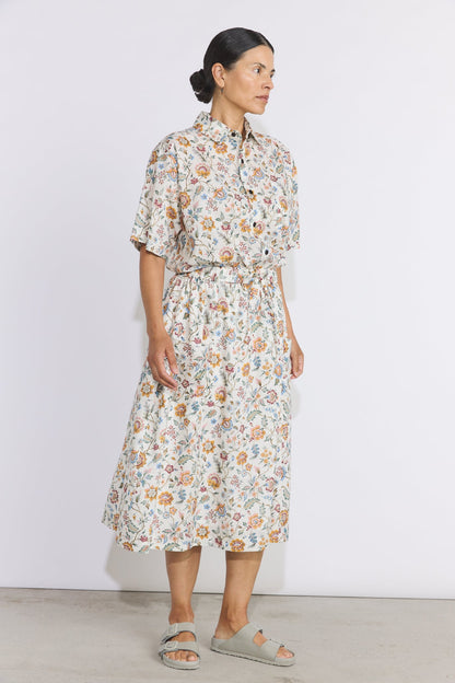 Linen Blend Liberty Floral Paisley Skirt