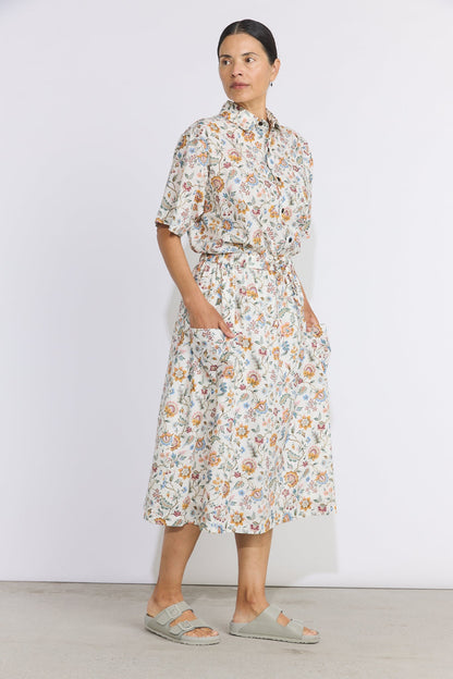 Linen Blend Liberty Floral Paisley Short Sleeve Shirt