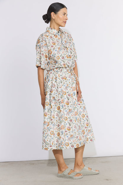Linen Blend Liberty Floral Paisley Short Sleeve Shirt
