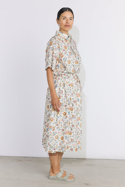 Linen Blend Liberty Floral Paisley Short Sleeve Shirt