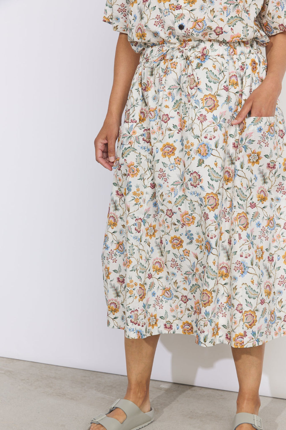 Linen Blend Liberty Floral Paisley Skirt