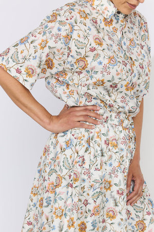 Linen Blend Liberty Floral Paisley Skirt