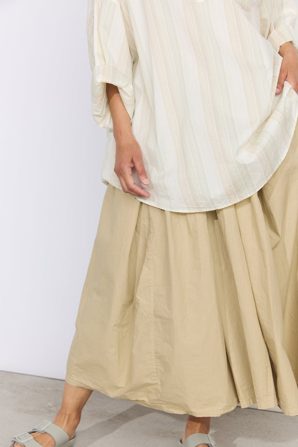 Ulla Skirt - Cotton Poplin Flax