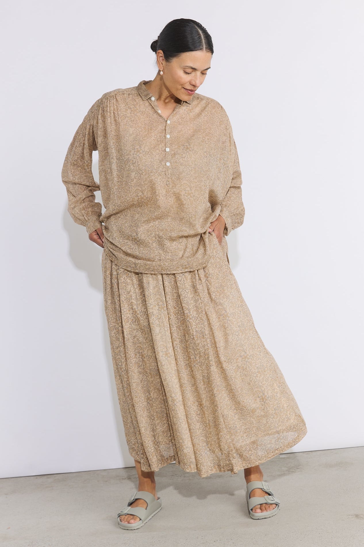 Hill Shirt - Cotton Voile Ginza Print