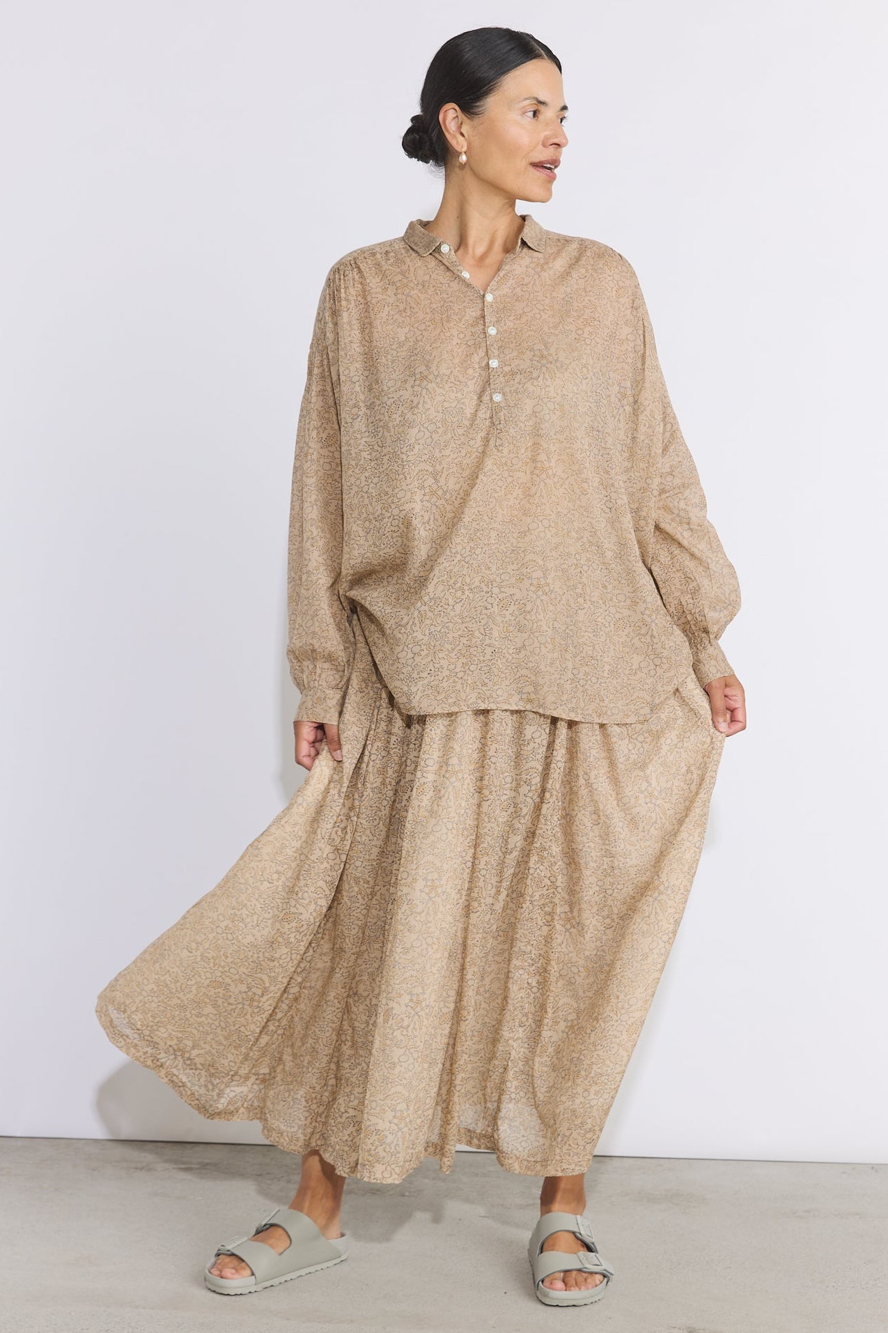 Hill Shirt - Cotton Voile Ginza Print