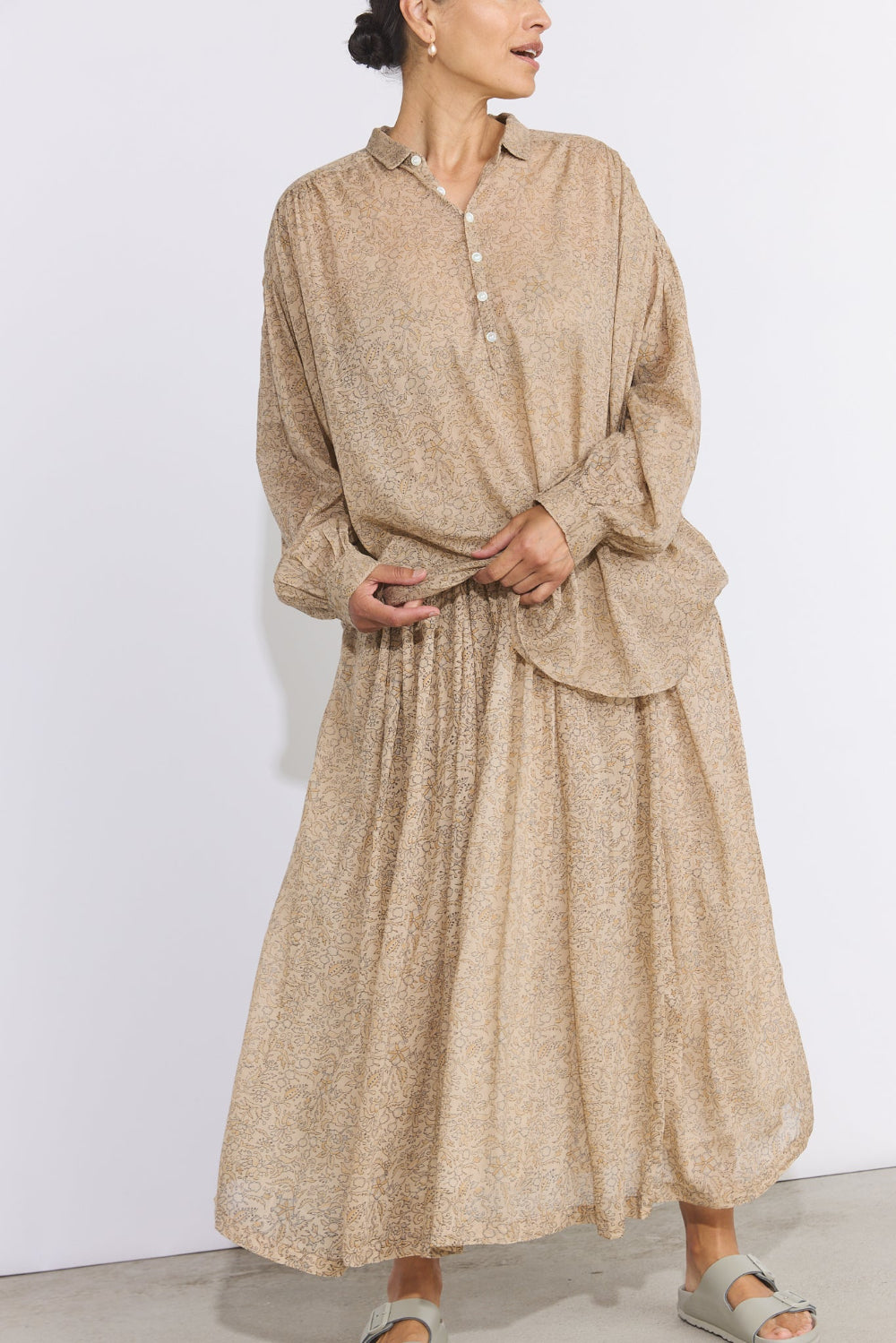 Hill Shirt - Cotton Voile Ginza Print
