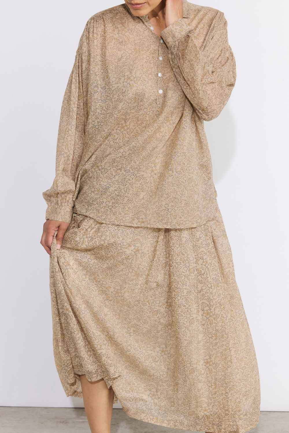 Hill Shirt - Cotton Voile Ginza Print
