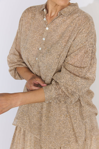 Hill Shirt - Cotton Voile Ginza Print