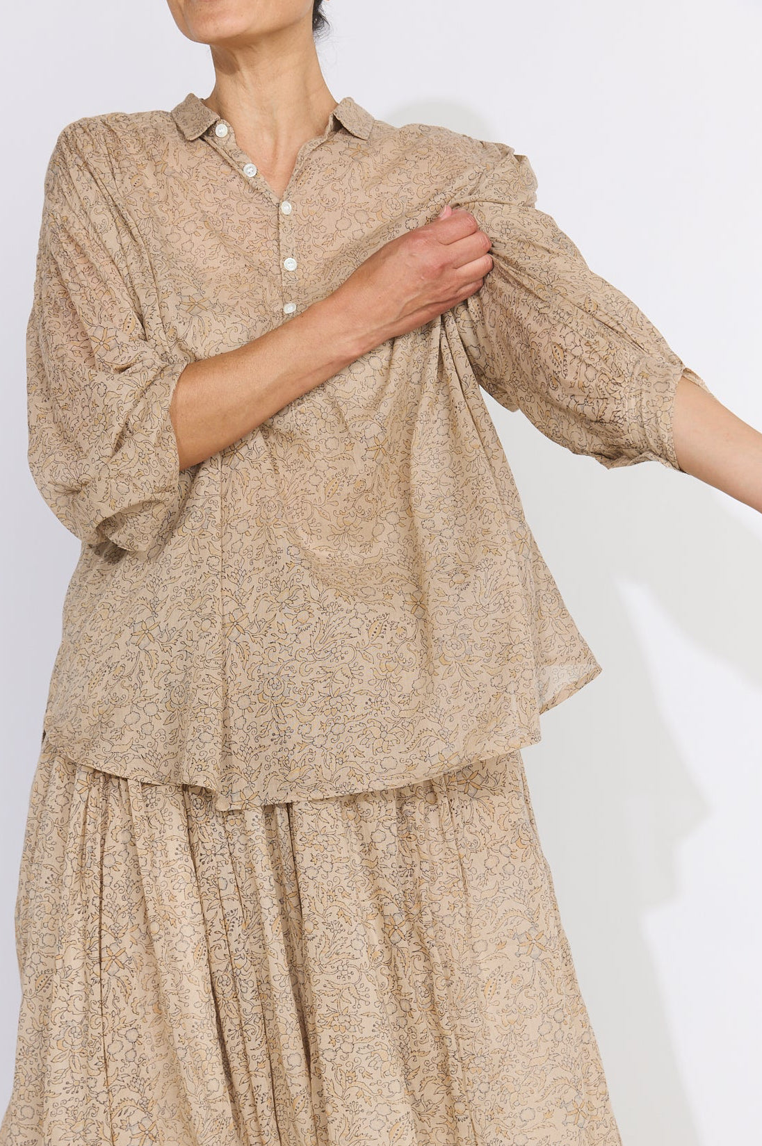 Hill Shirt - Cotton Voile Ginza Print