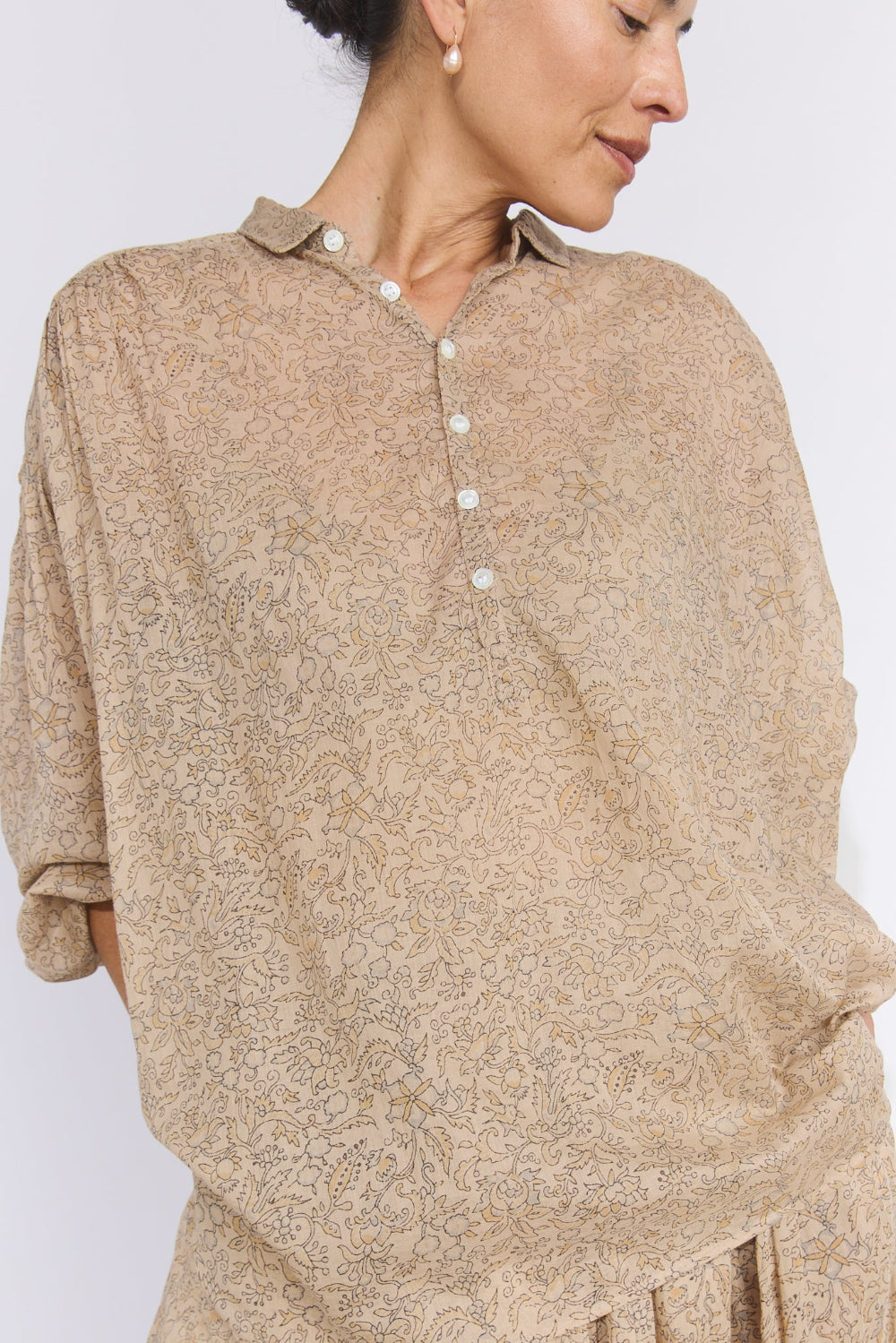 Hill Shirt - Cotton Voile Ginza Print