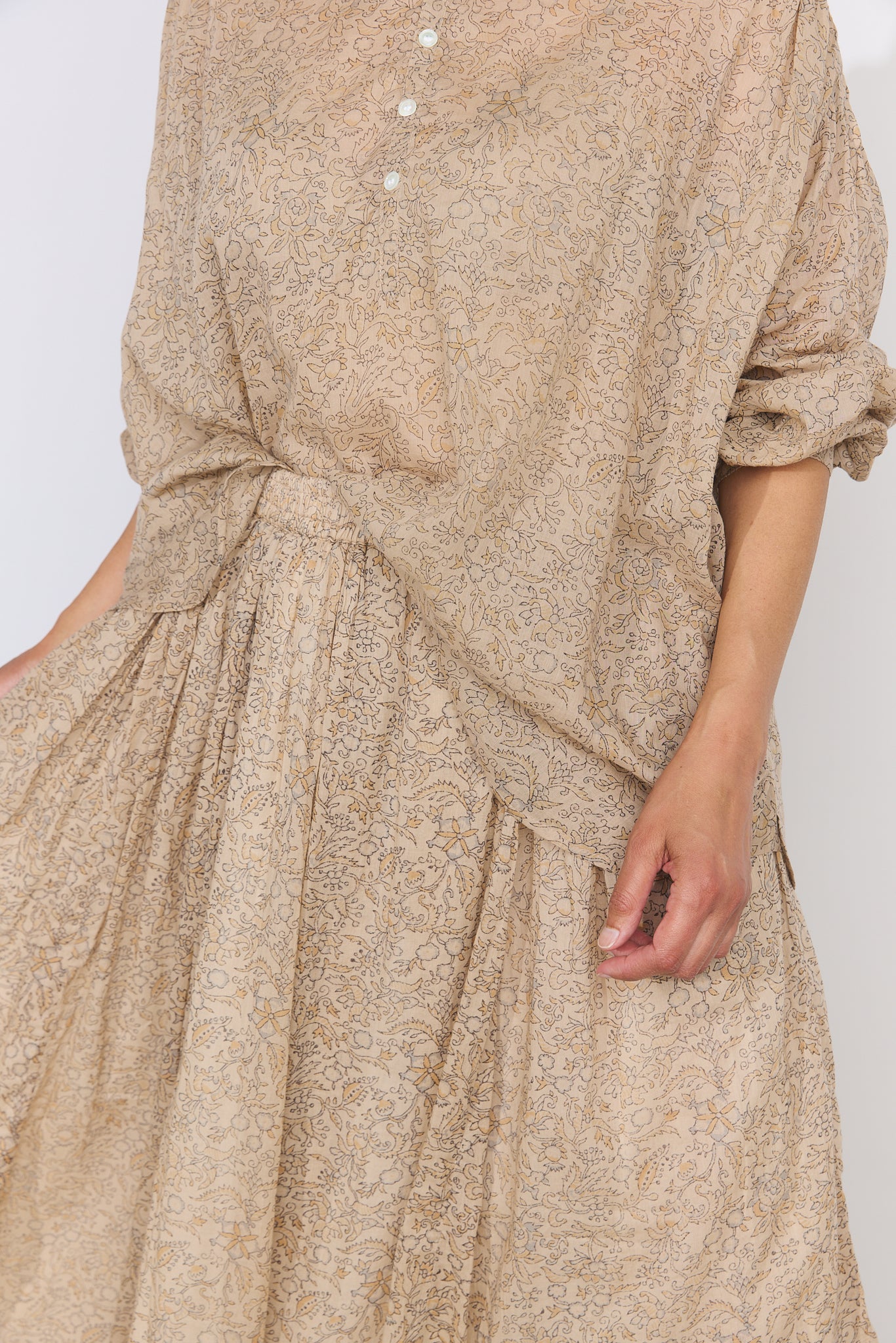 Ulla Skirt - Double Cotton Voile Ginza Print