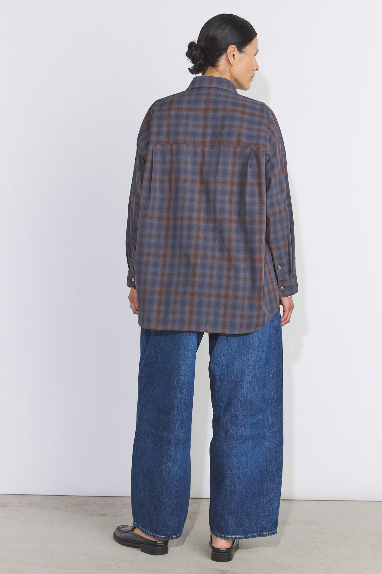 Unisex Ombre Check Shirt - Navy Check