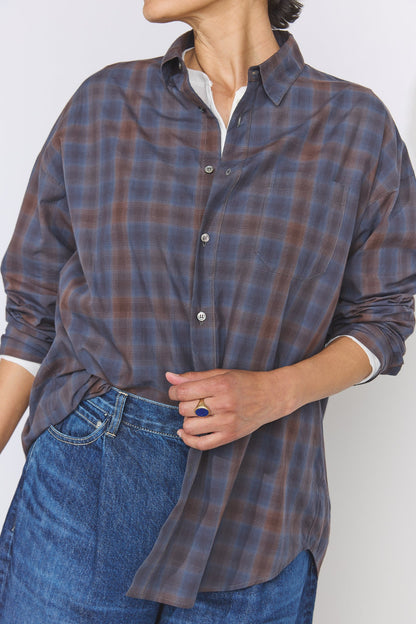 Unisex Ombre Check Shirt - Navy Check