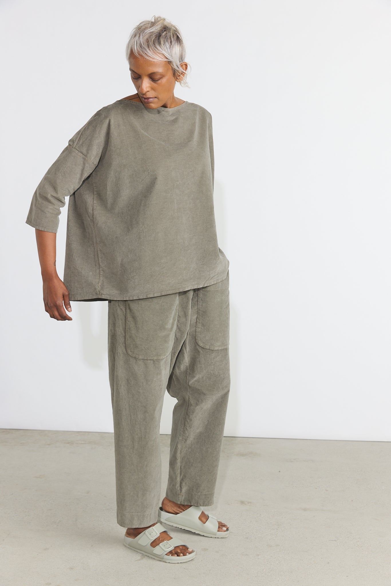 Boatneck T-Shirt V - Taupe