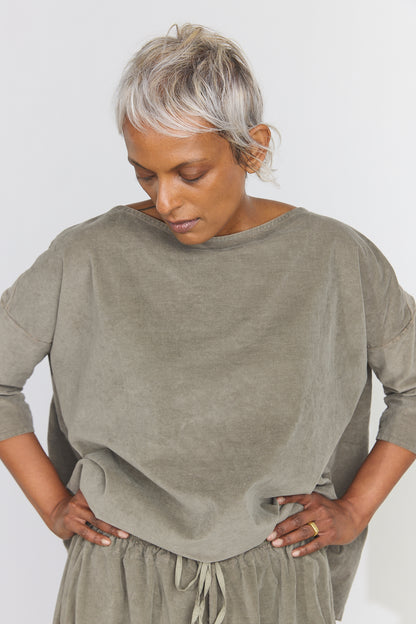 Boatneck T-Shirt V - Taupe