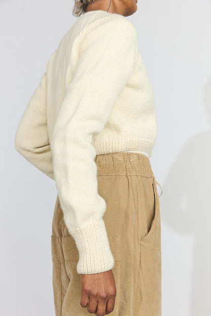 Hand-knit Cardigan - Cream