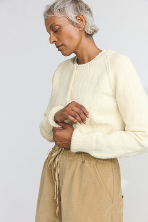 Hand-knit Cardigan - Cream