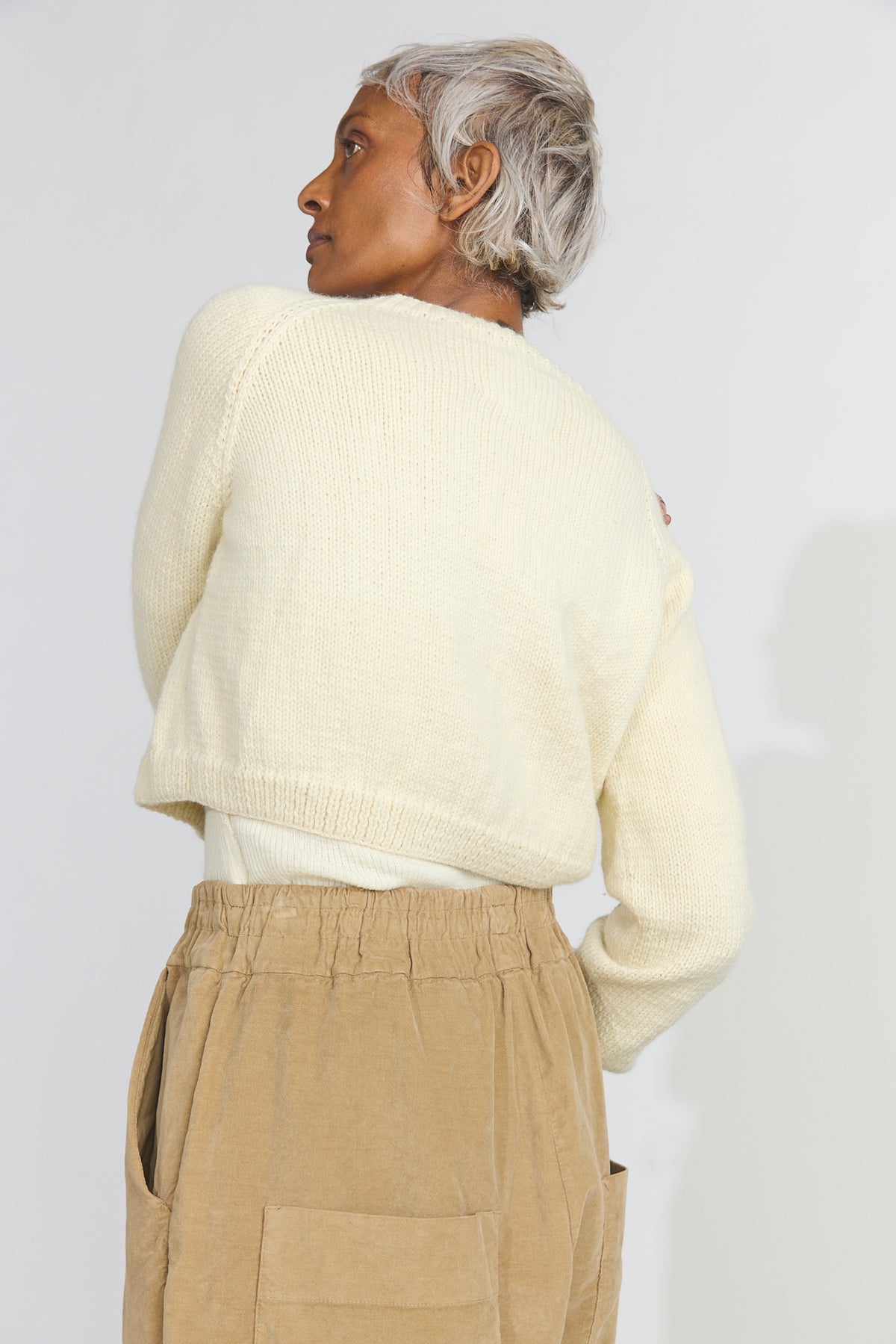 Hand-knit Cardigan - Cream