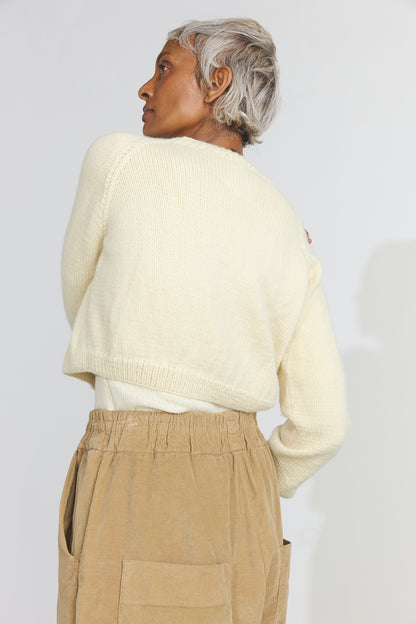 Hand-knit Cardigan - Cream
