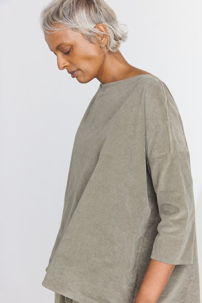 Boatneck T-Shirt V - Taupe