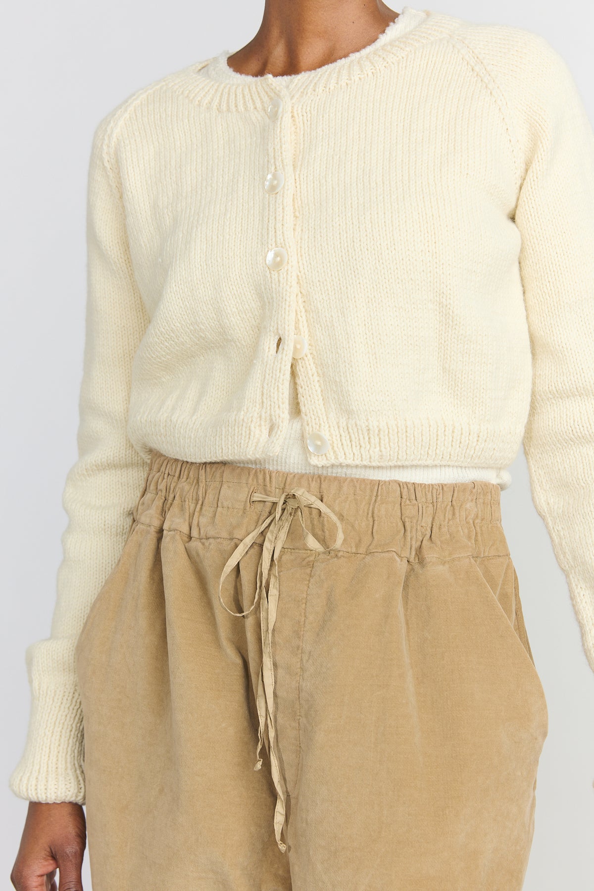 Hand-knit Cardigan - Cream