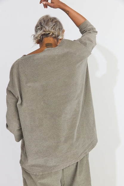 Boatneck T-Shirt V - Taupe