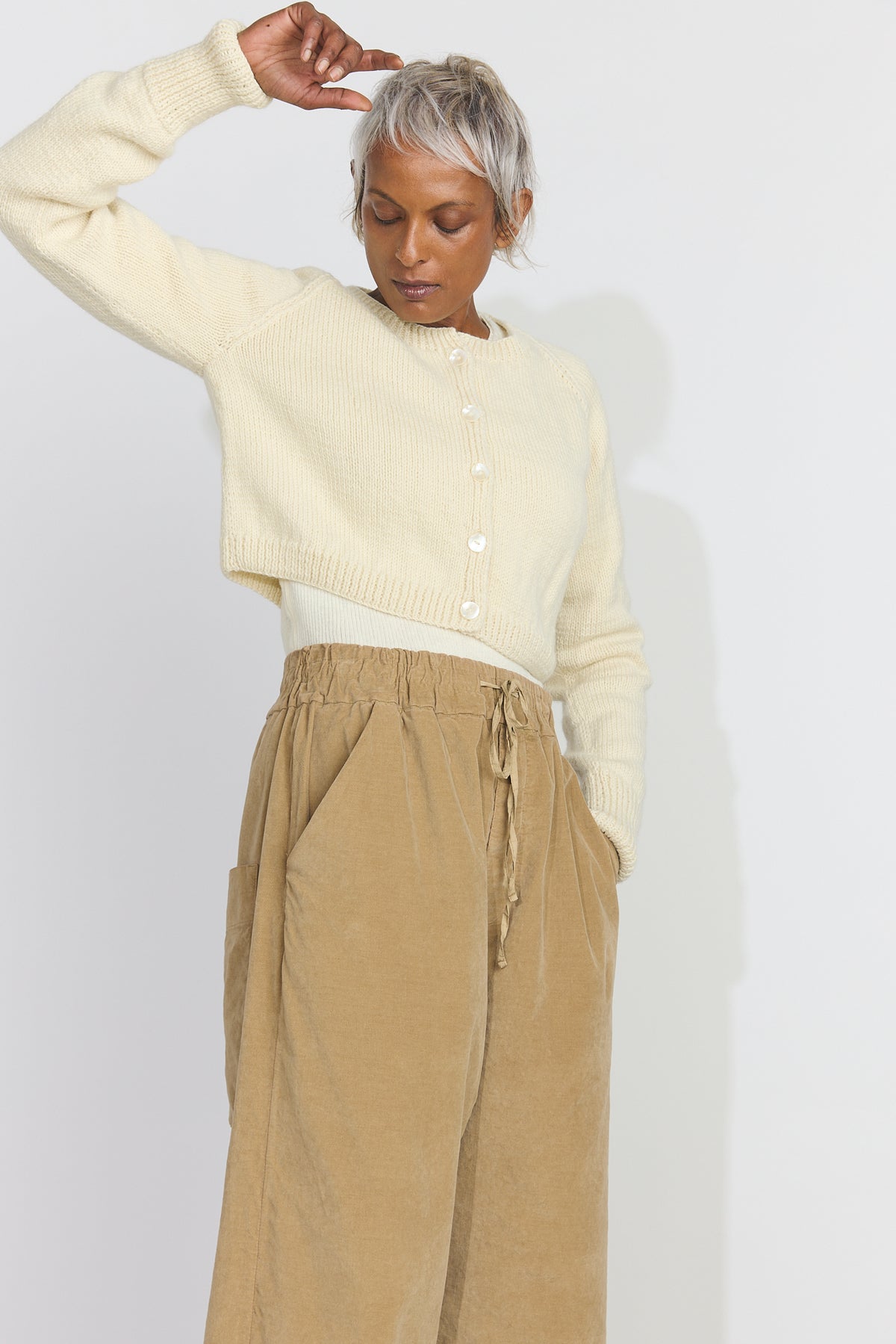 Hand-knit Cardigan - Cream