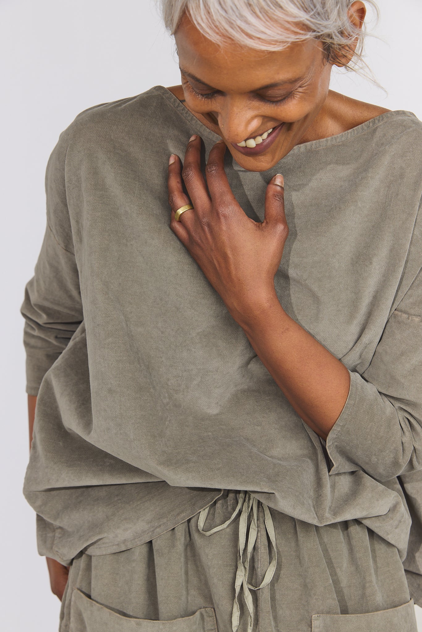 Boatneck T-Shirt V - Taupe