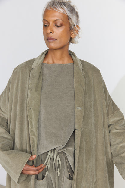 Belted Loose Coat V - Taupe