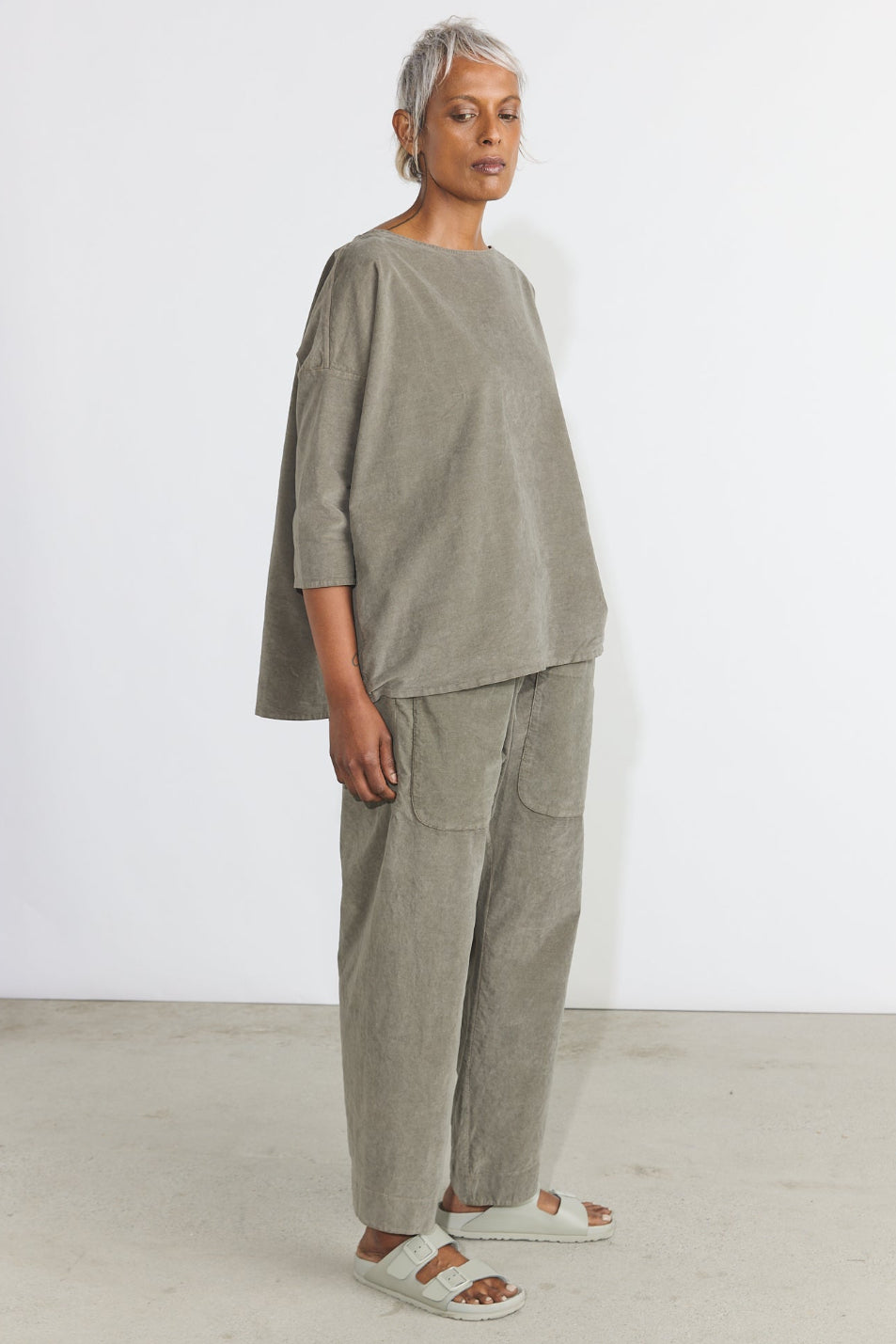 Boatneck T-Shirt V - Taupe
