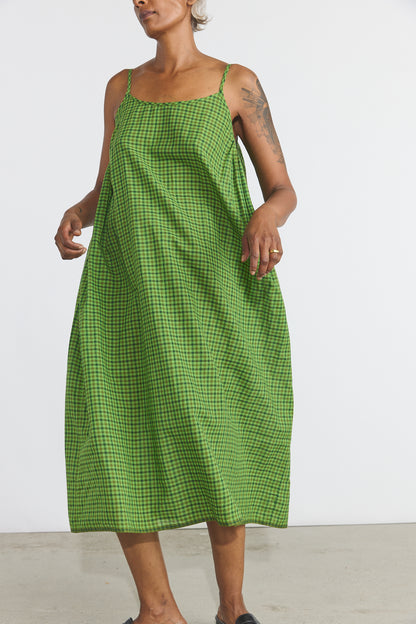 Lily Slip Dress - Green Checks