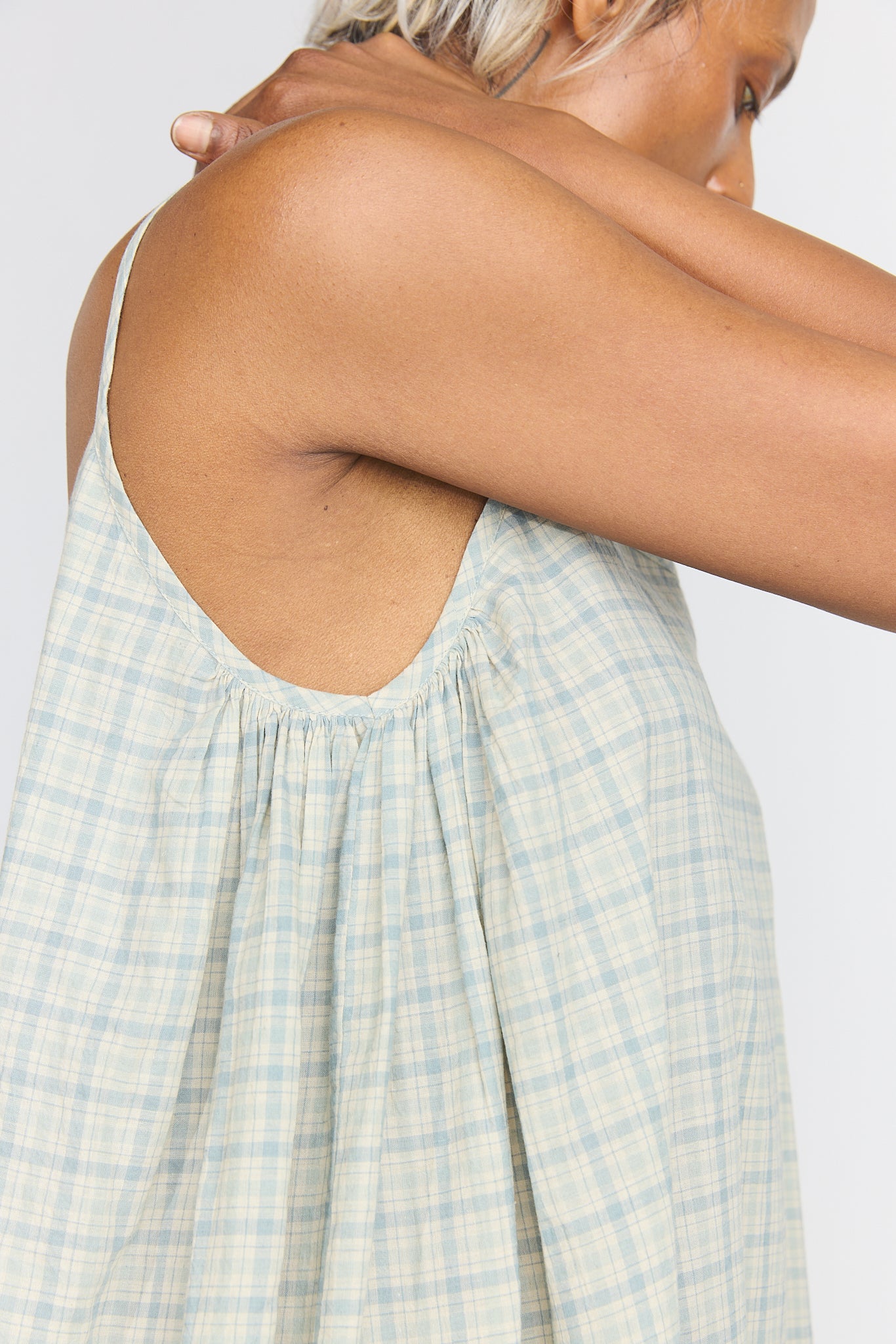 Lily Slip Dress - Blue Checks