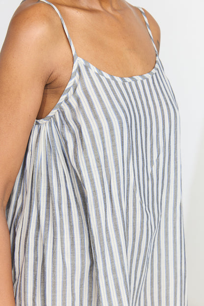 Lily Slip Dress - Grey/White Stripes