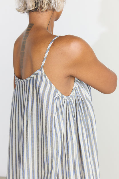 Lily Slip Dress - Grey/White Stripes