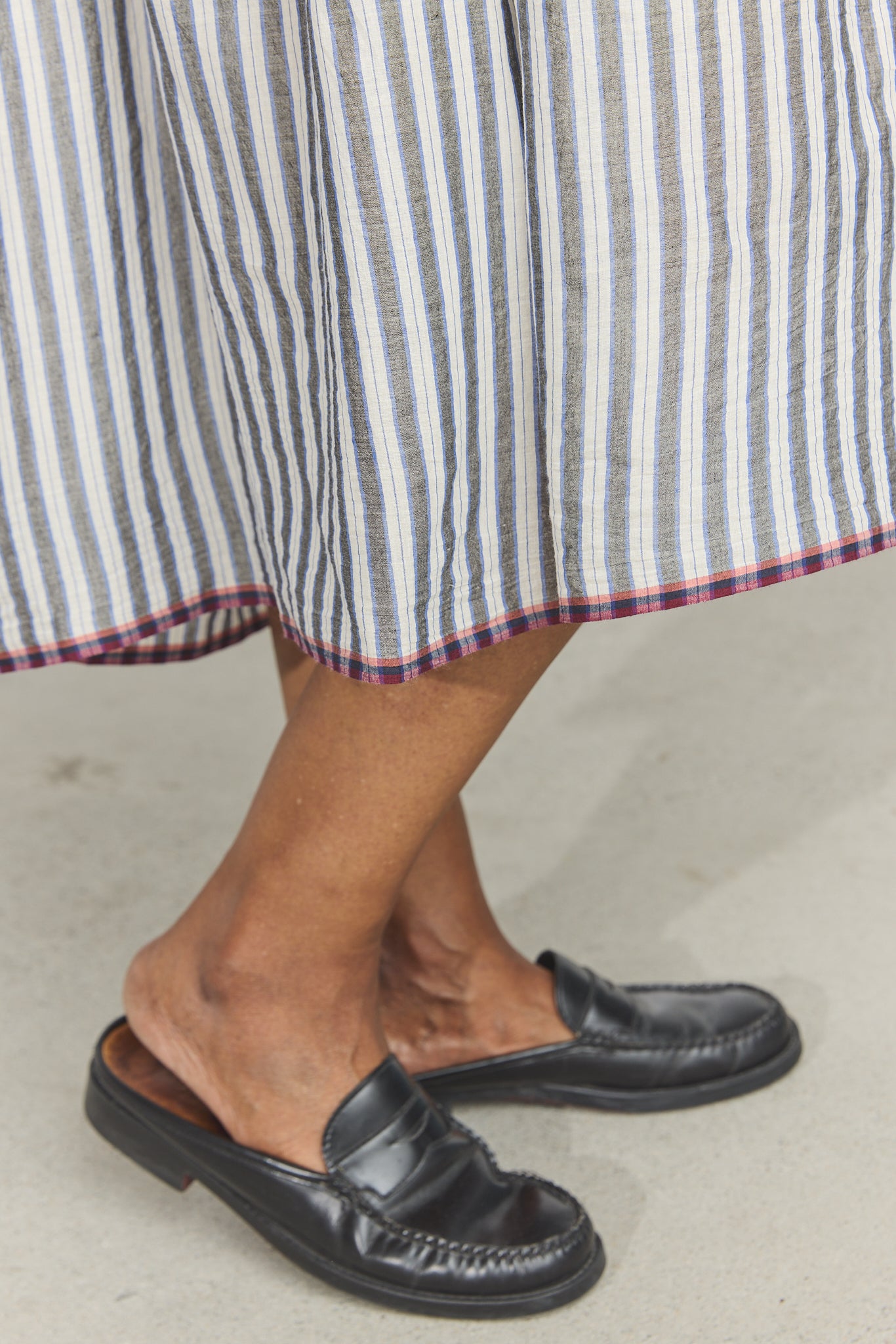 Lily Slip Dress - Grey/White Stripes