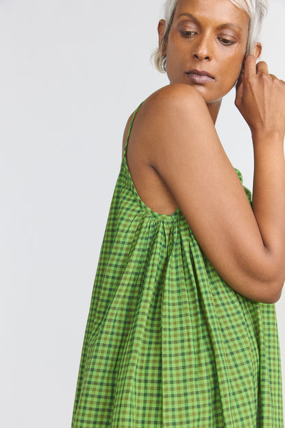Lily Slip Dress - Green Checks