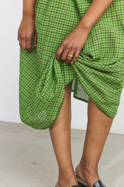 Lily Slip Dress - Green Checks
