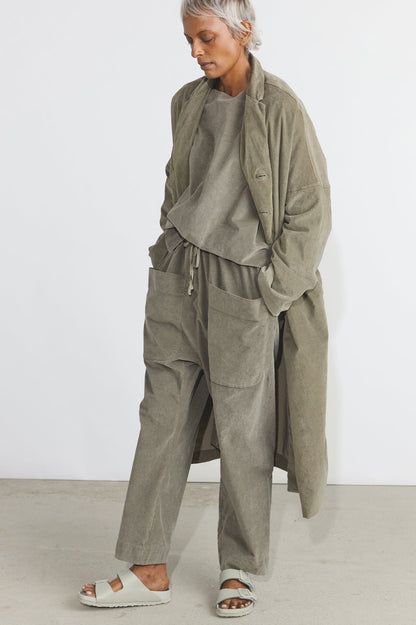Belted Loose Coat V - Taupe