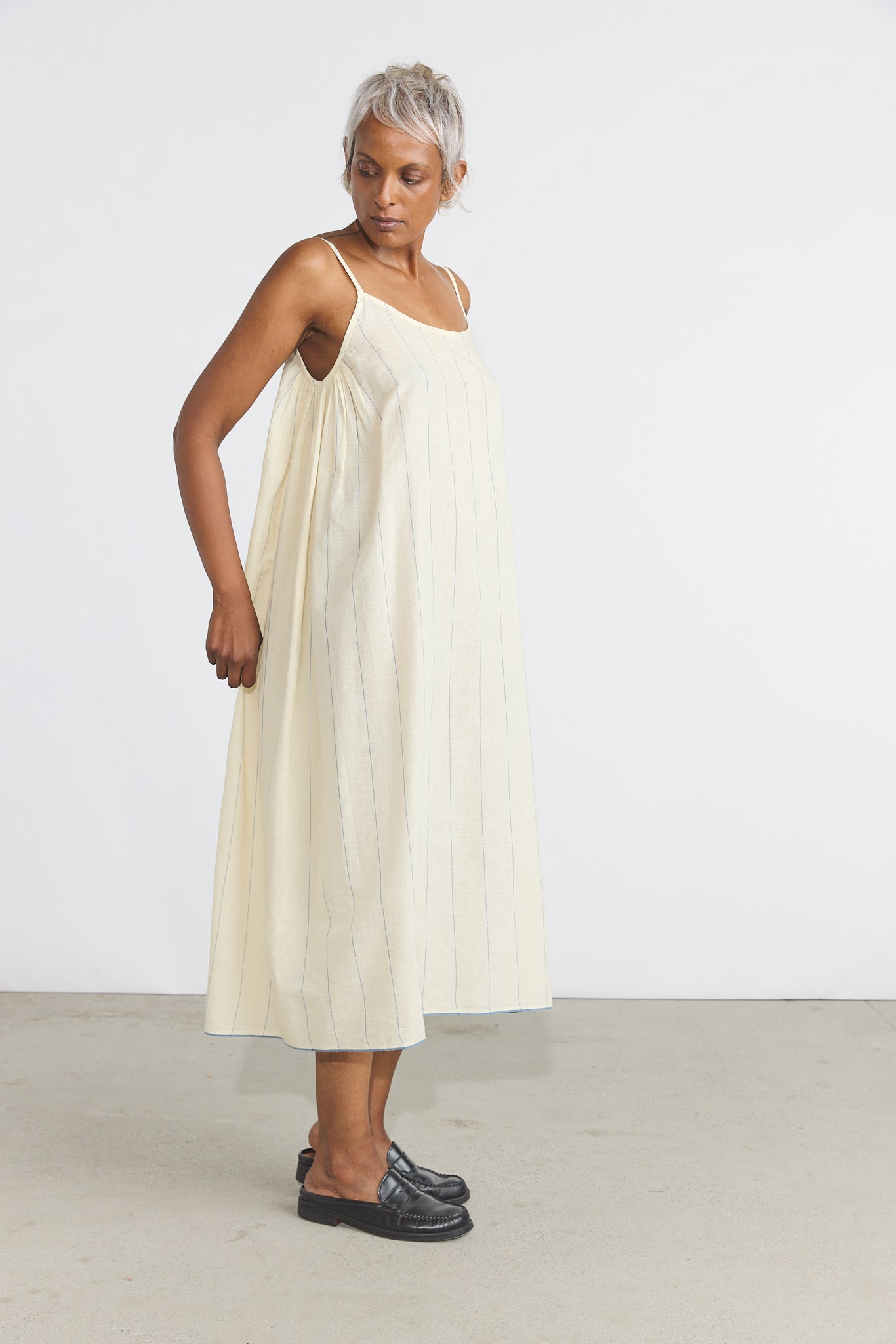 Lily Slip Dress - Blue/White Stripes