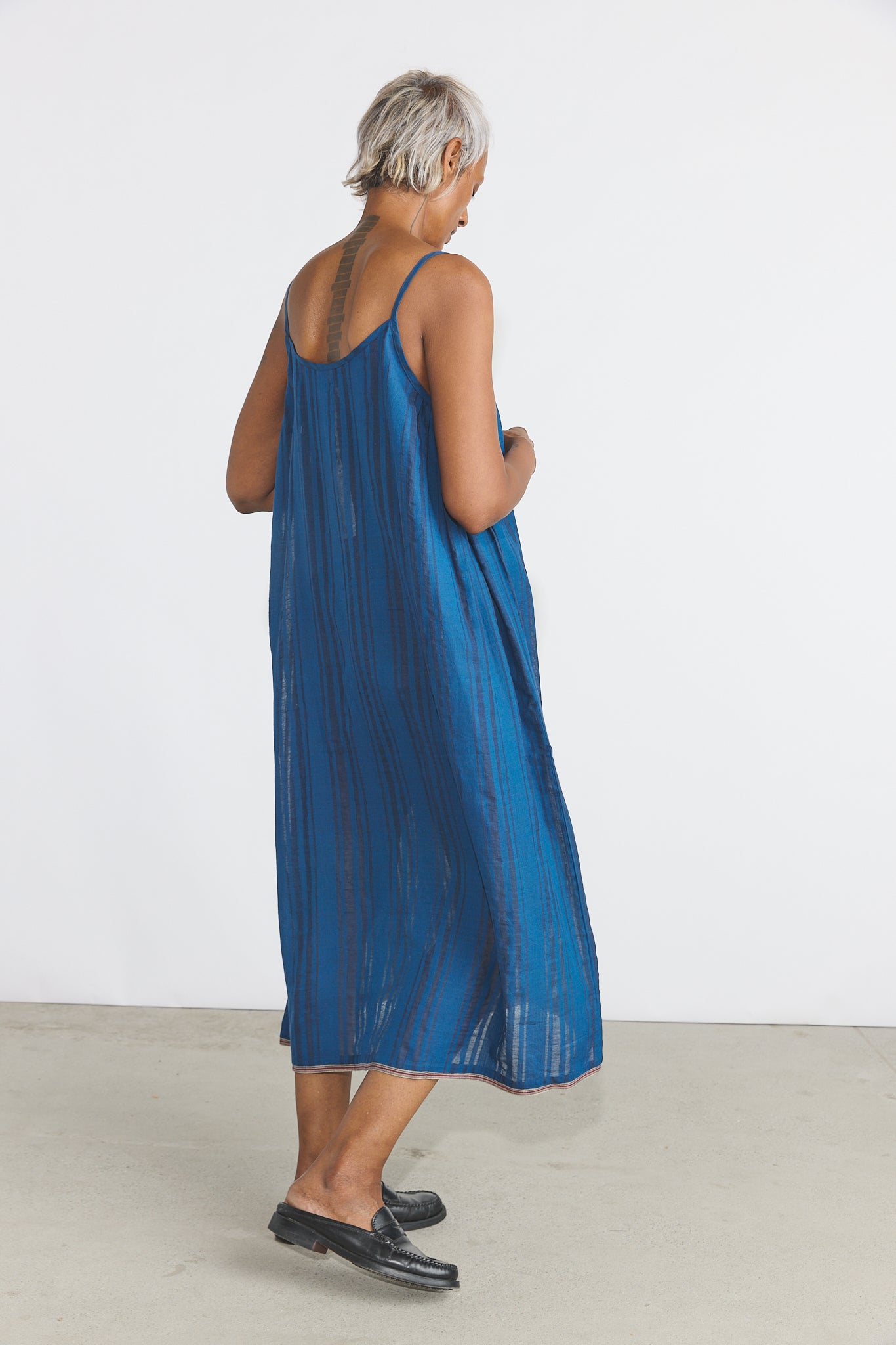 Lily Slip Dress - Blue Stripes