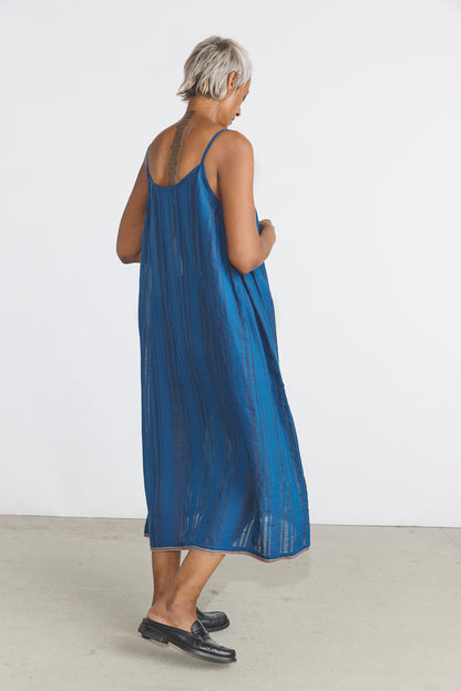 Lily Slip Dress - Blue Stripes