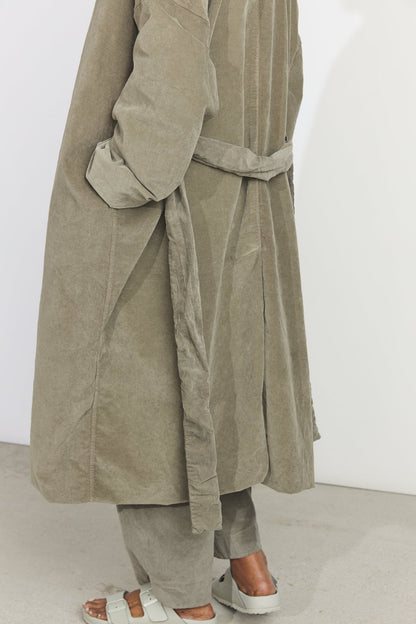 Belted Loose Coat V - Taupe