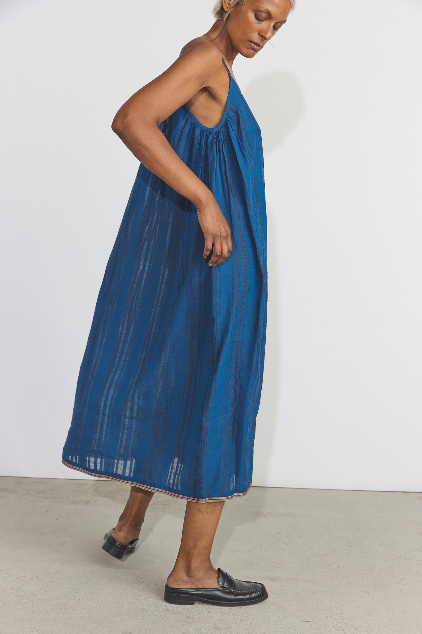Lily Slip Dress - Blue Stripes