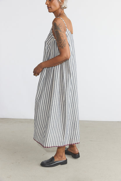 Lily Slip Dress - Grey/White Stripes